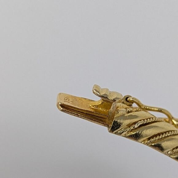 18K Gold Double Horse Head Diamond Ruby Bypass Bangle Bracelet Yellow Gold - Picture 4 of 16
